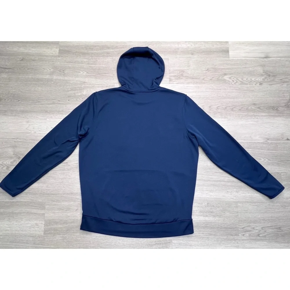 Under Armour Mens ColdGear Pullover Hoodie Academy Blue Logo 1357085 LG